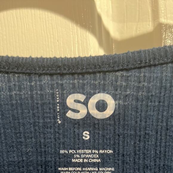 So Tie Front Sweater Womens Small Blue Soft - Picture 6 of 10